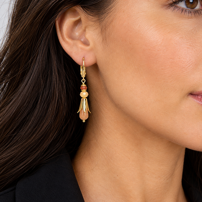 Michal Golan Peach Tree Pearl Bead Earrings
