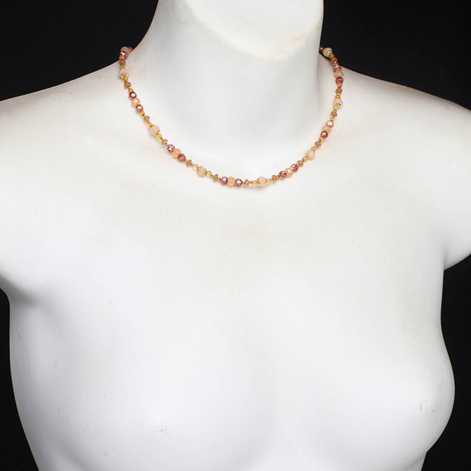 Michal Golan Peach Tree Pearl Light Beaded Necklace