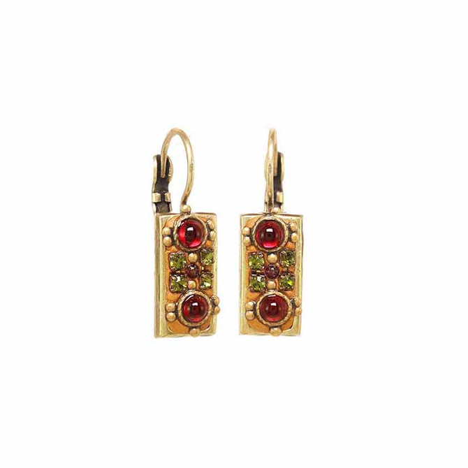 Michal Golan Byzantine Garnet Bar Earrings
