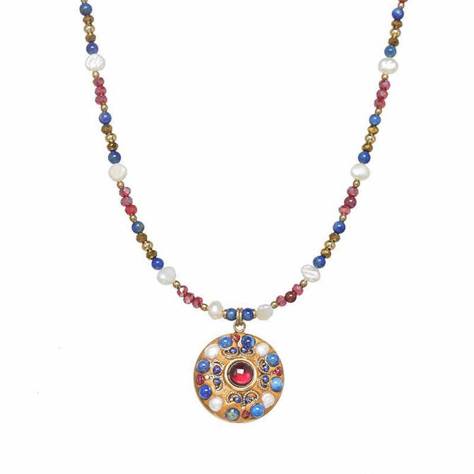 Michal Golan Byzantine Sodalite Circle Beaded Necklace I
