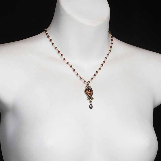 Michal Golan Byzantine Garnet Diamond Necklace