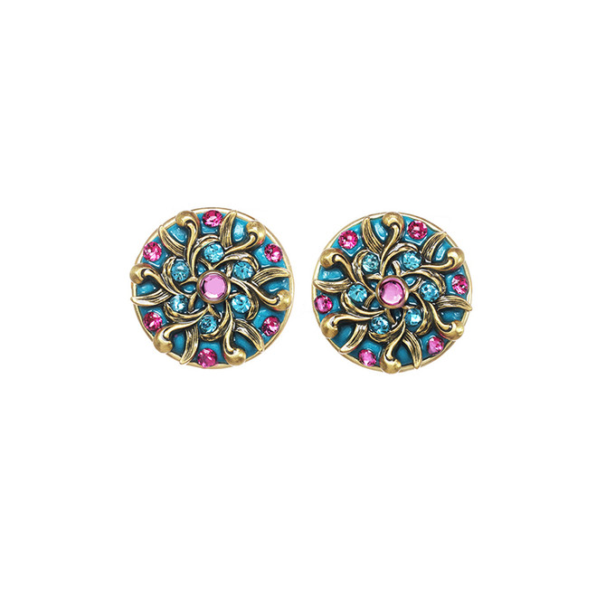 Michal Golan Teal Circle Earrings