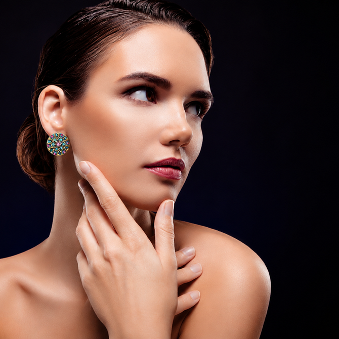 Michal Golan Teal Circle Earrings