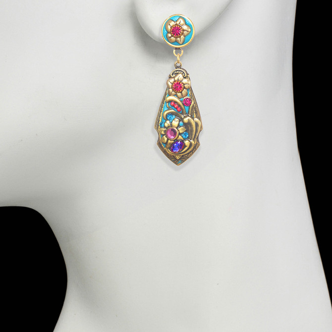 Michal Golan Teal Statement Earrings