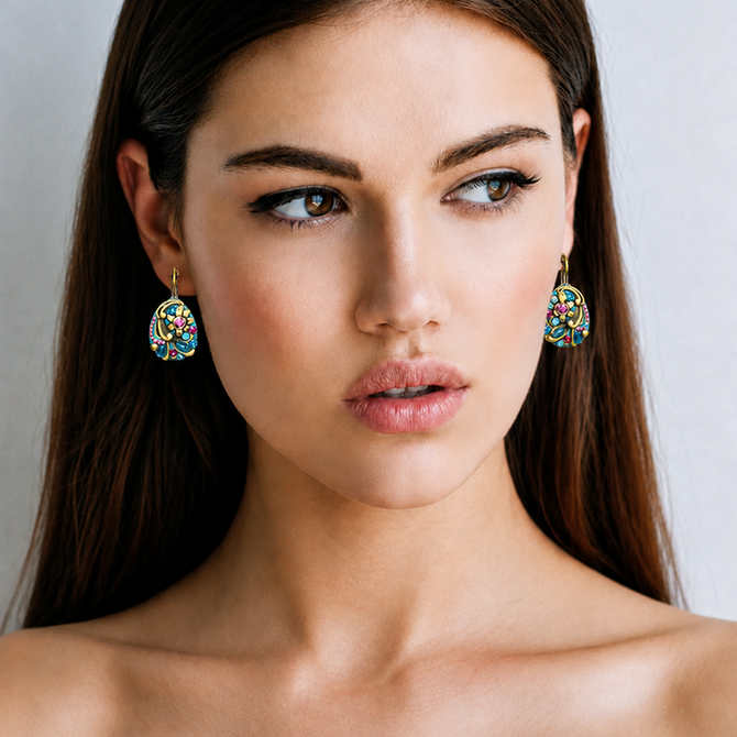 Michal Golan Teal Drop Earrings