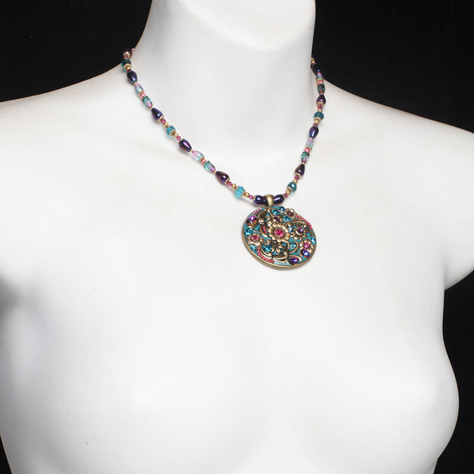 Michal Golan Teal Circle Necklace