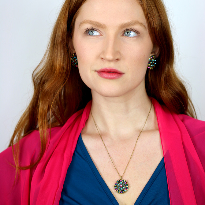 Michal Golan Teal Circle Necklace II