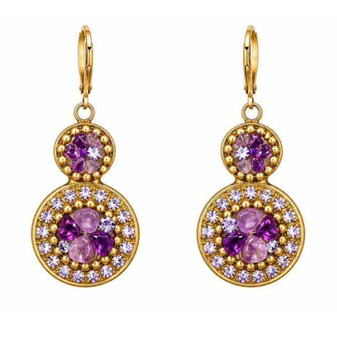 Michal Golan Violet Amethyst Double Circle Earrings