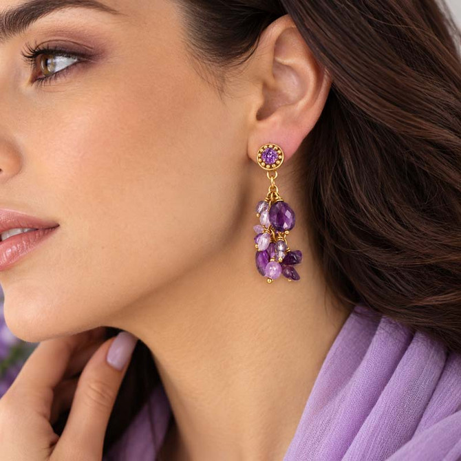 Michal Golan Violet Amethyst Charm Earrings