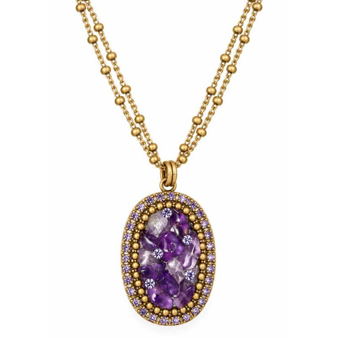 Michal Golan Violet Amethyst Oval Necklace