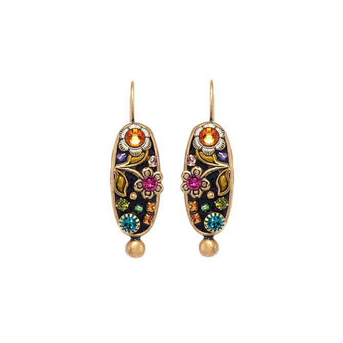 Michal Golan Midnight Garden Long Oval Earrings