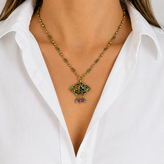 Michal Golan Midnight Garden Eye Necklace