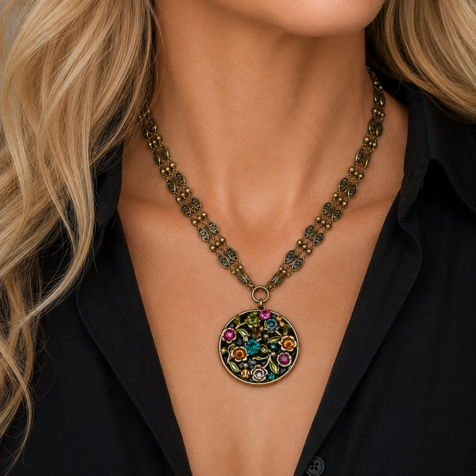 Michal Golan Midnight Garden Large Circle Necklace