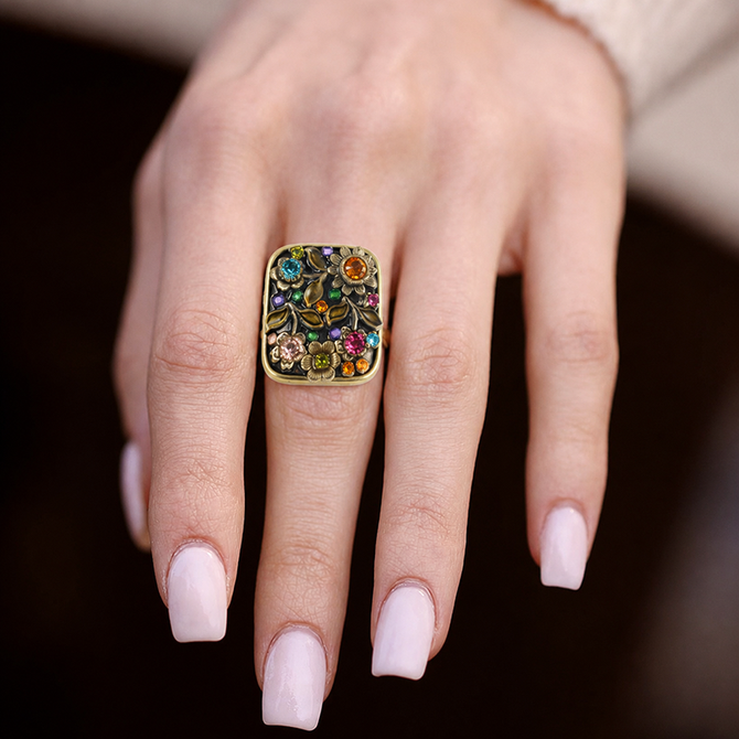 Michal Golan Midnight Garden Square Ring