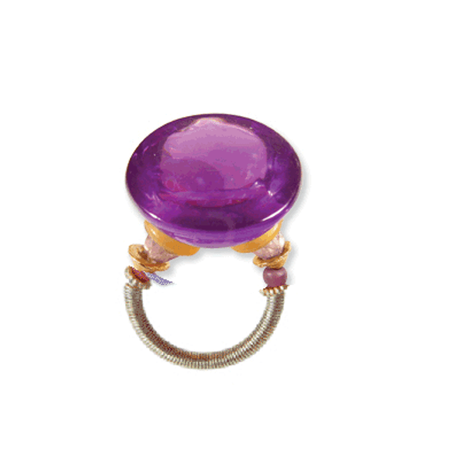 Orna Lalo Purple Half Sphere Ring