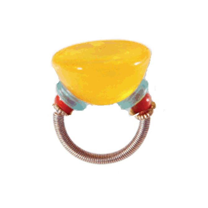 Orna Lalo Yellow Half Sphere Ring