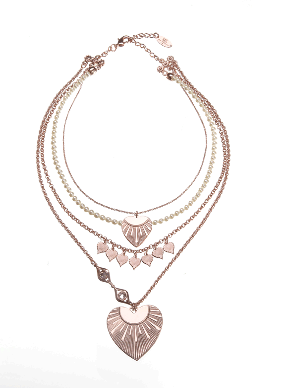 Lk Designs Heart Charms Necklace - One Left