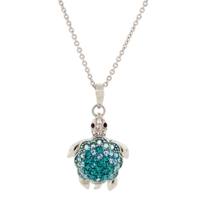 Hamilton Crawford Necklace Turtle Necklace Silver Blue