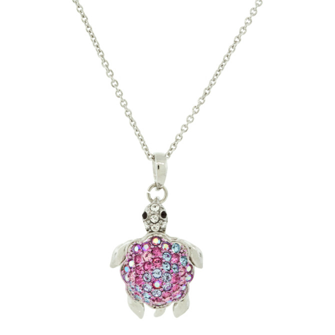 Andrew Hamilton Crawford Jewelry Turtle Necklace Silver Pink Necklace