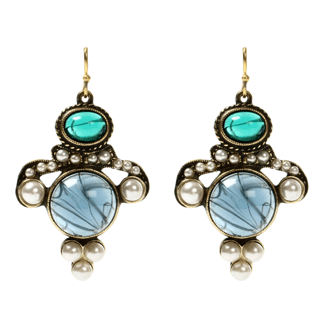 Ben Amun Maharaji Sapphire Jewel Earrings - One Left