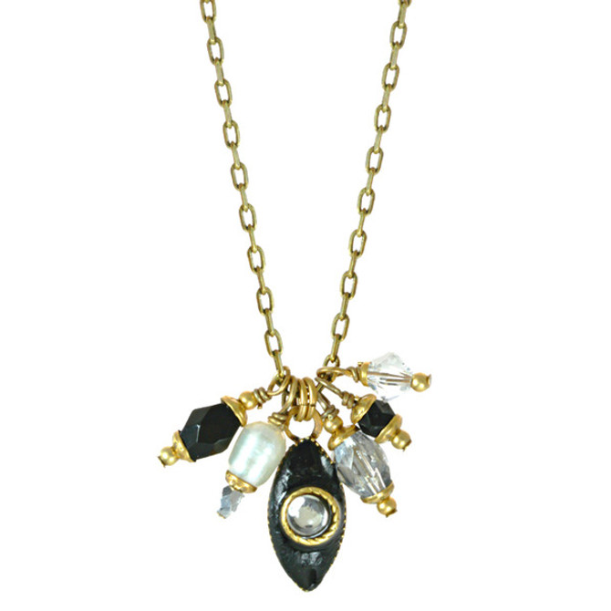 Michal Golan Deco Crystal Evil Eye Necklace Deco