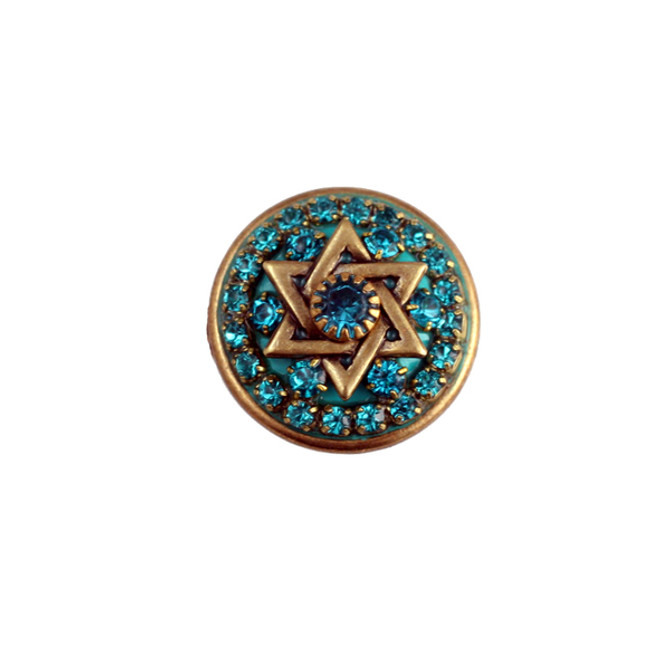 Teal Crystal Star Of David