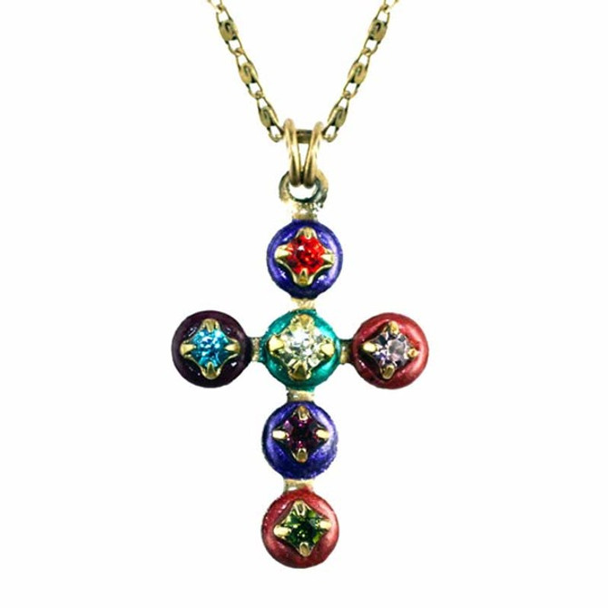 Large Cross Necklace Multicolor