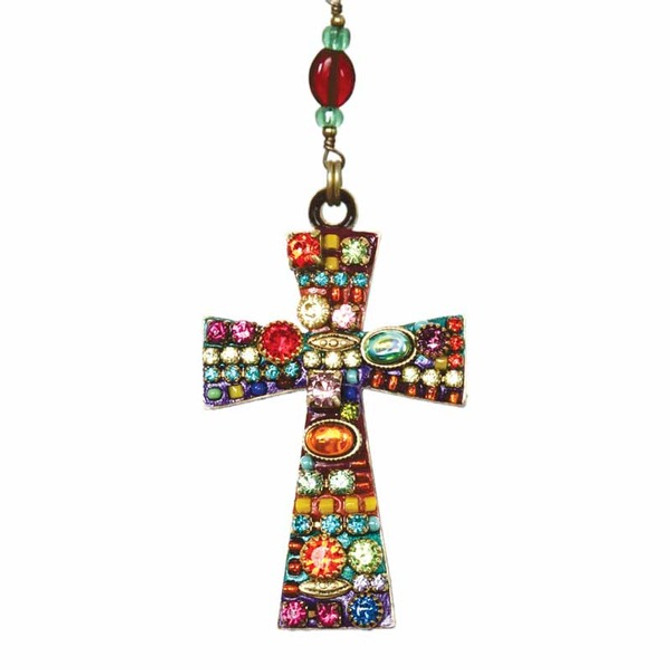 Large Multibright Cross Necklace