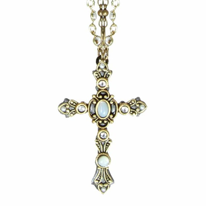 Double Chain Large Mother Of Perals Cross