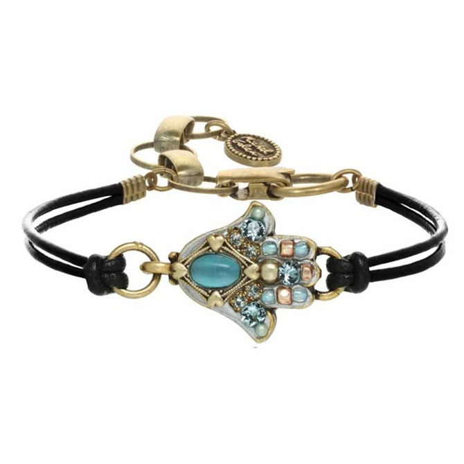 Michal Golan Teal Bracelet Hamsa