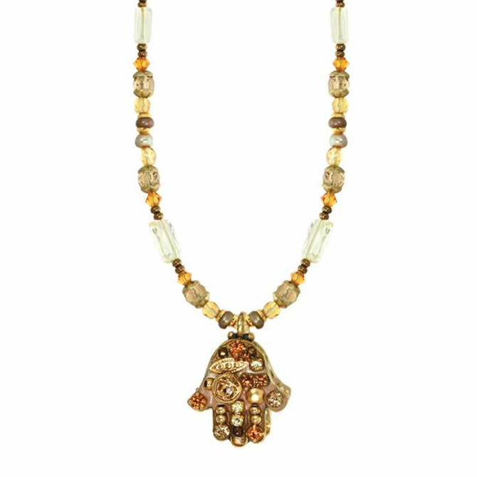 Beuige Hamsa Necklace on Beaded Chain
