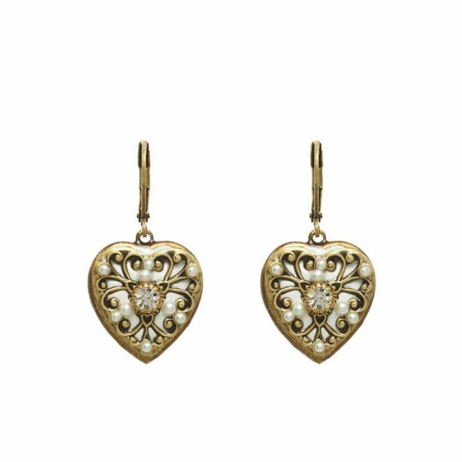 White Michal Golan Jewelry Heart Earrings