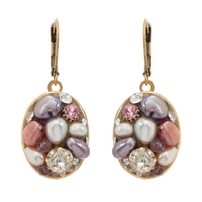 Michal Golan Jewelry Medium Oval Pink Earrings
