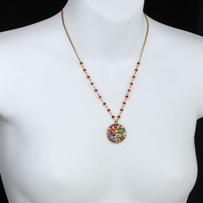 Multicolor Michal Golan Jewelry Medium Round Multi-eye Necklace - second image