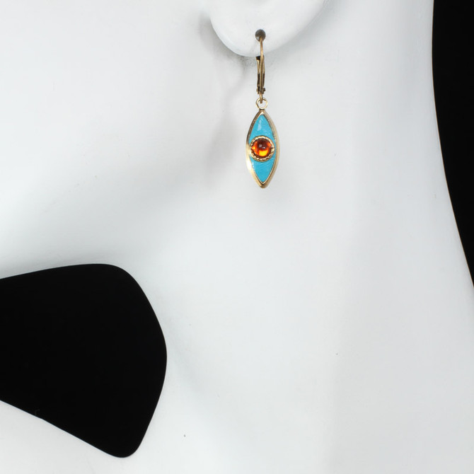 Teal Michal Golan Jewelry Teardrop Leverback Earrings - second image