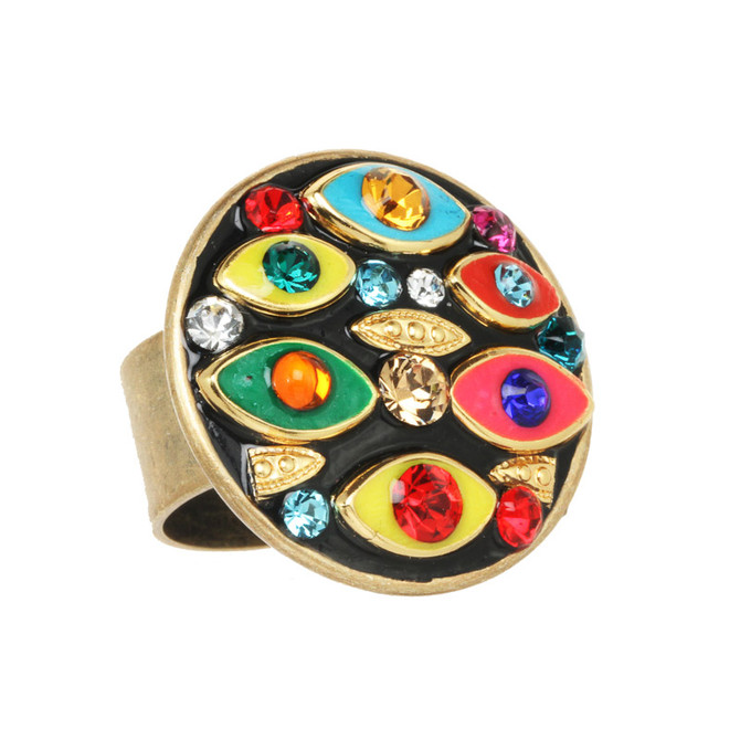 Michal Golan Jewelry Multi-eye Round Multicolor Ring