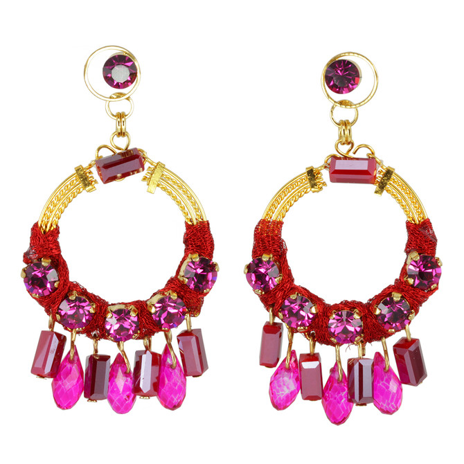 Anat Collection Earrings Red and Gold