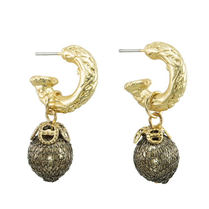 Anat Jewelry Bronze Pearl Earrings