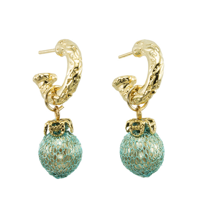 Turquoise Pearl  earrings from Anat Jewelry