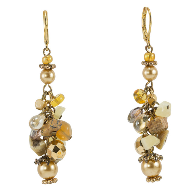 Gold Yellow Bunch  earrings from Anat Jewelry