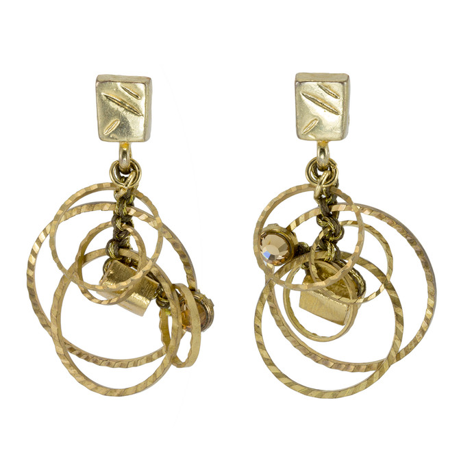 Gold Golden Circles  earrings from Anat Jewelry