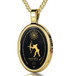 Black Inspirational Jewelry Gold Oval Sagittarius Necklace