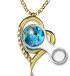 Teal Inspirational Jewelry Gold Heart Ana Beko'ach Necklace