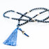 7Stitches Dark Steel Blue Mala with silver accents