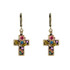 Michal Golan Small midnight garden cross earrings