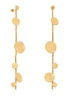 Joidart Flower Bloom Extra Long Gold Earrings