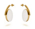 Joidart Keramic White Large Hanging Gold Earrings