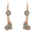 Michal Negrin Crystal Green Gold Heart Earrings