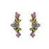 Michal Negrin Purple Green Lace Flowers Earrings