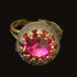 Michal Negrin Hot Pink Crown Swarovski Crystal adjustable Ring